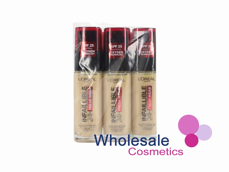 6 x L'Oreal Infaillible 24HR Fresh Wear Foundation - 180 ROSE SAND